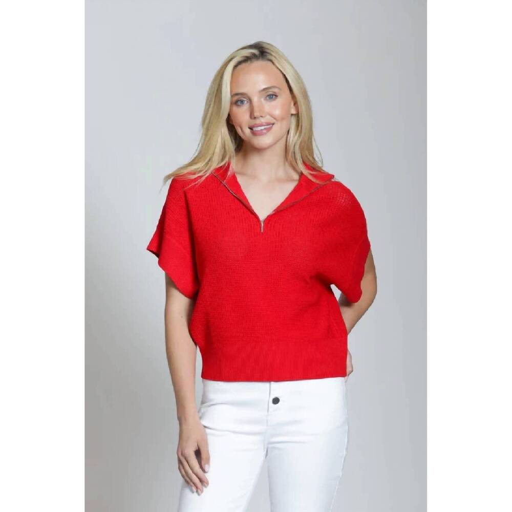 NEW APNY half zip sweater in red